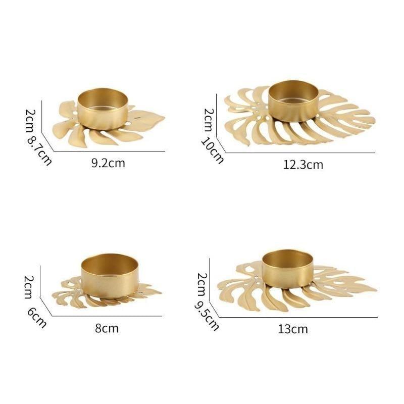 حاملي الشموع من الحديد المطاوع Monstera Leaf Tealight