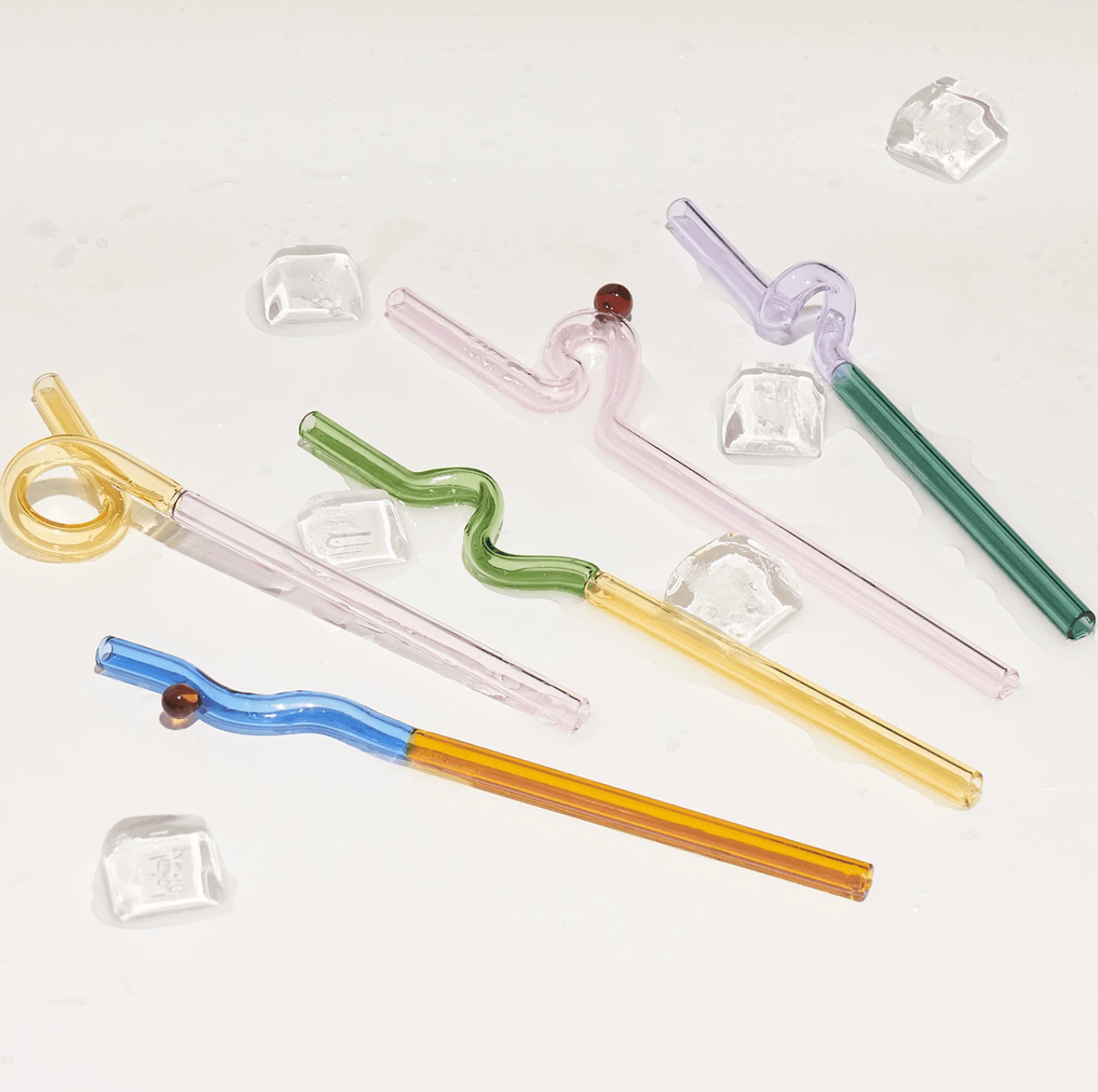 Twist Colorful Glass Straw