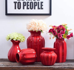 Eye Catching Curved Red Vases