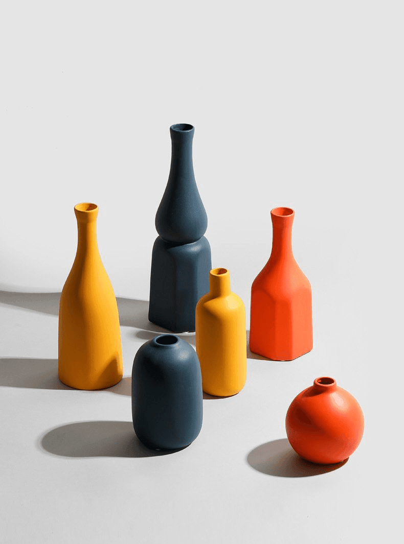 Contrasted Pastel Ceramic Vases